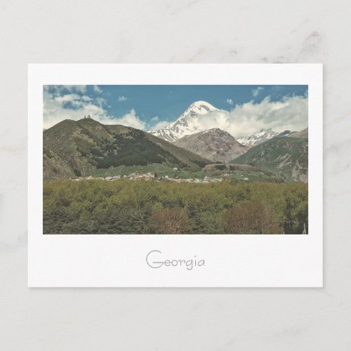 Kazbegi Georgia Church Mountain Landscape Postcard