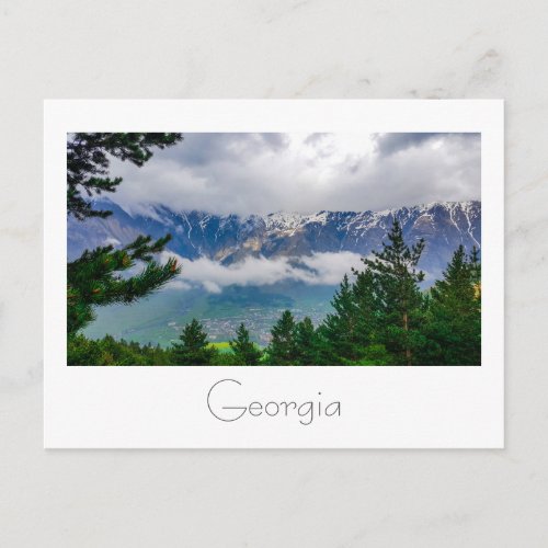 Kazbegi Georgia Gergeti Caucuses Mountains Postcard