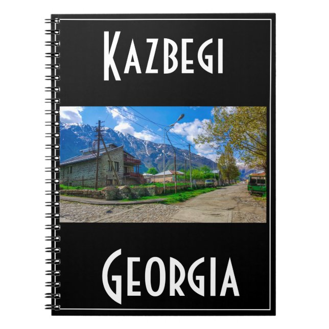 Kazbegi Stepantsminda Georgia Caucuses Mountains Notebook (Front)