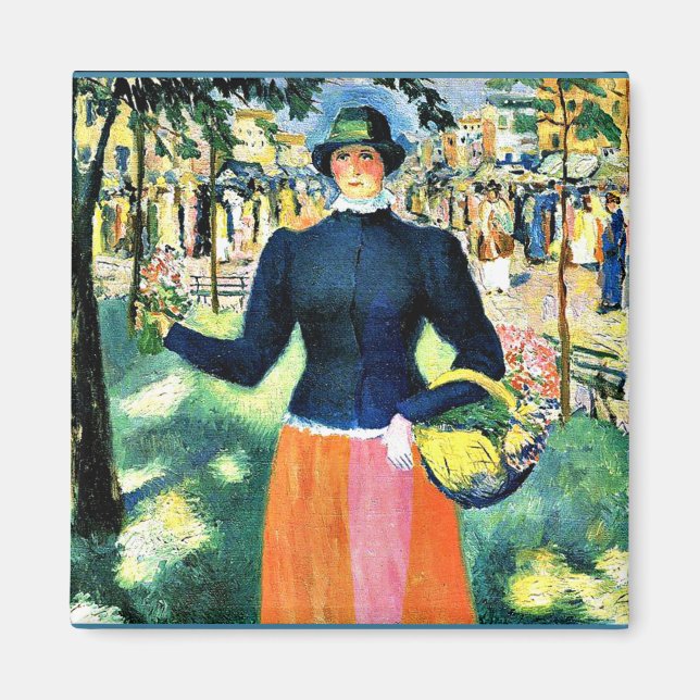 Kazimir Malevich artwork, Flower girl Magnet (Front)