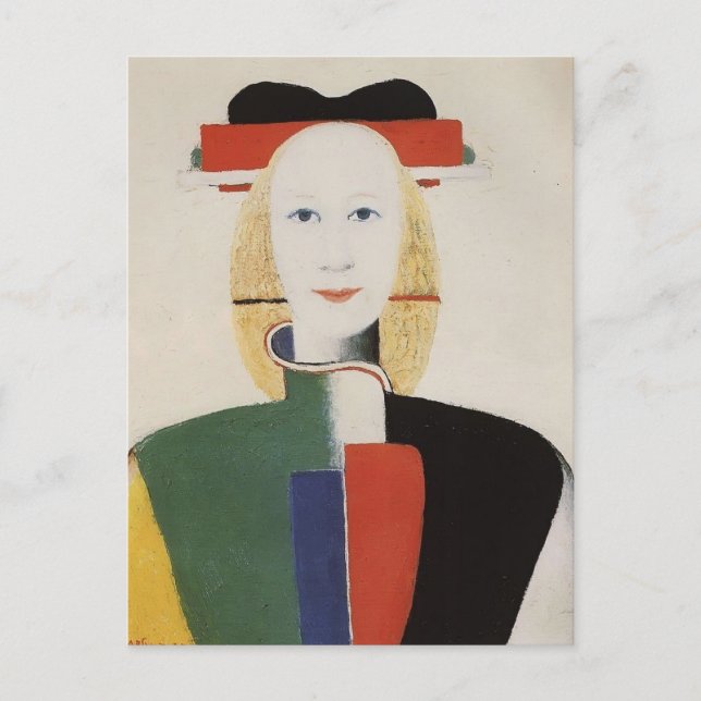 Kazimir Malevich- Girl with a Comb in her Hair Postcard (Front)