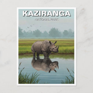 Kaziranga National Park Assam India Travel Postcard