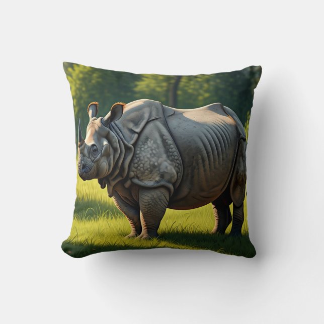 Kaziranga National Park Assam India Travel Throw Pillow (Front)