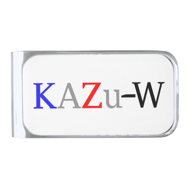 KAZu-W Silver Finish Money Clip (Front)