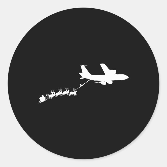 Kc135 Stratotanker Santa'S Sleigh Classic Round Sticker (Front)