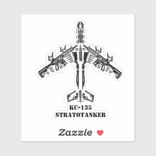 KC-135 Firearm Silhouette   Sticker (Sheet)