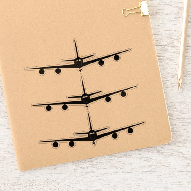 KC-135 Front View Silhouette Sticker (Notebook)