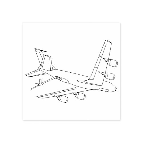KC_135 Line Drawing Boom Down Three Quarter View Rubber Stamp