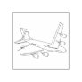 KC-135 Line Drawing Boom Down Three Quarter View Rubber Stamp