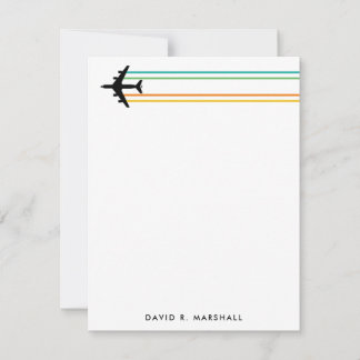 KC-135 Refueling Jet Colorful Contrail Custom Name Note Card