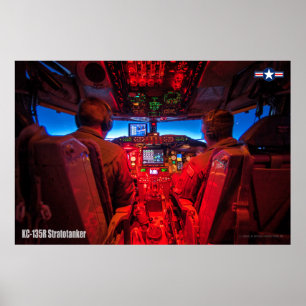 KC-135R STRATOTANKER COCKPIT POSTER