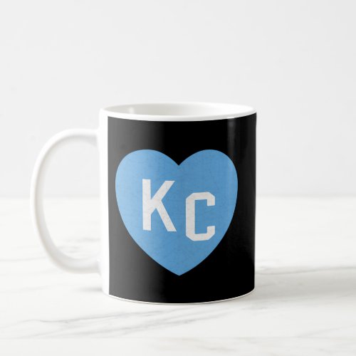 Kc Blue Heart Kc I Love Kansas City Letters Heart  Coffee Mug