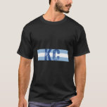 Kc Letters Kansas City Horizontal Blue Stripes Kc T-Shirt