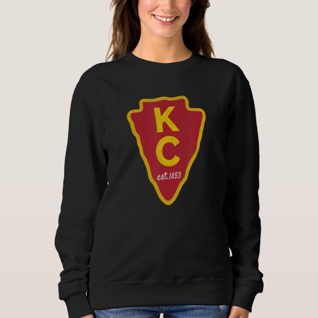 Kc Original Red Kansas City Kc Unique Est 1853 Kc  Sweatshirt (Front)