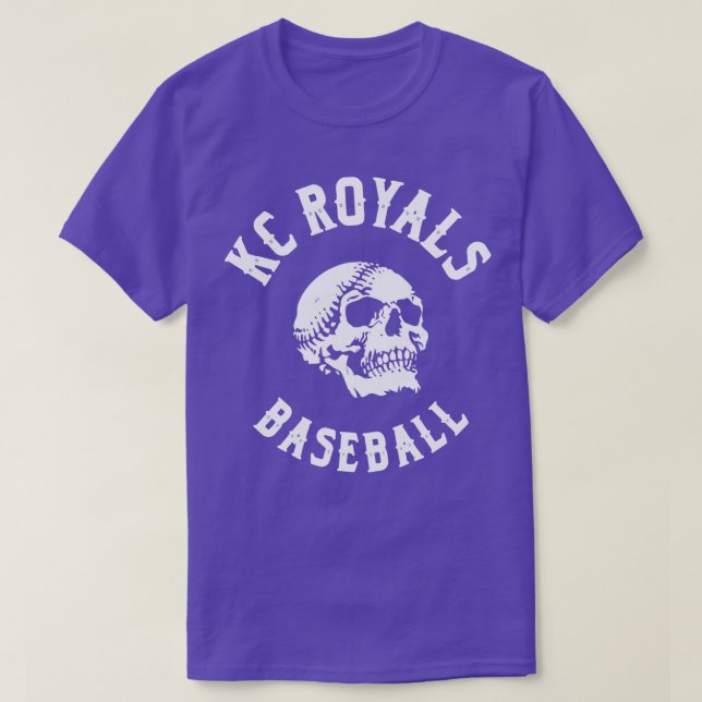 KC Royals Baseball Skull T-Shirt (Design Front)