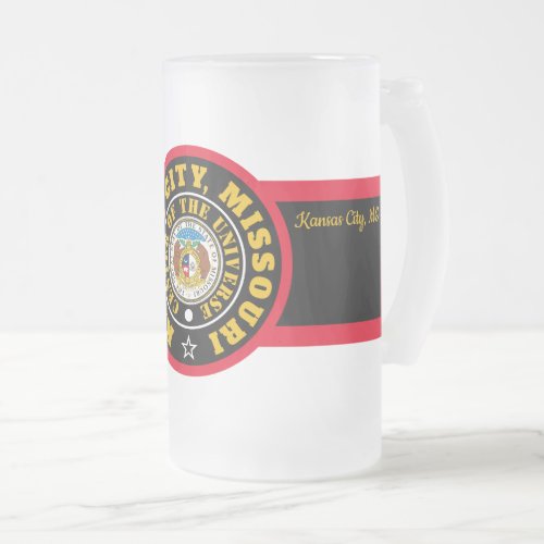 KCMOCOU KANSAS CITY MO COU 2  FROSTED GLASS BEER MUG