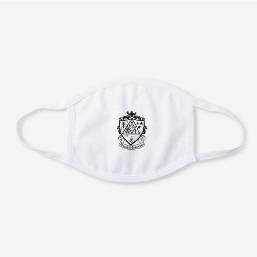 KD Crest White Cotton Face Mask