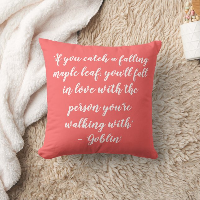 Kdrama Goblin Love Quotes Throw Pillow (Blanket)