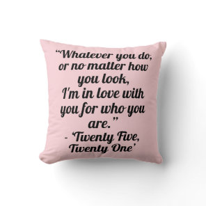 kdrama (korean drama) love quotes throw pillow