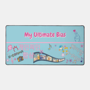 Kdrama Kpop bias idol korean typography custom Desk Mat