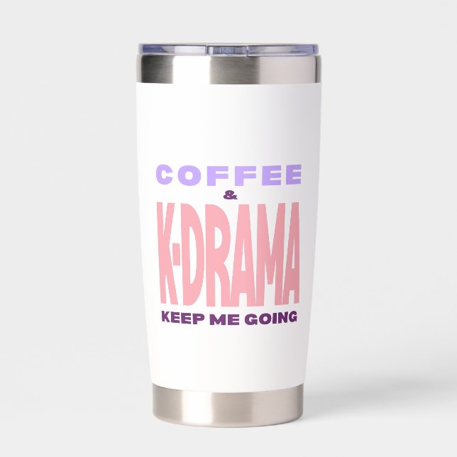 Kdrama Lover Gift Pastel Typography Insulated Tumbler (Back)