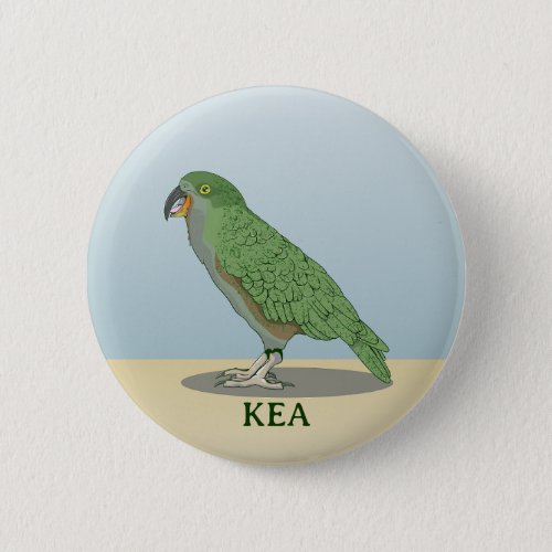 Kea New Zealand Bird Button