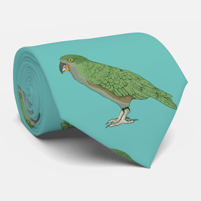 Kea New Zealand Bird Neck Tie (Rolled)