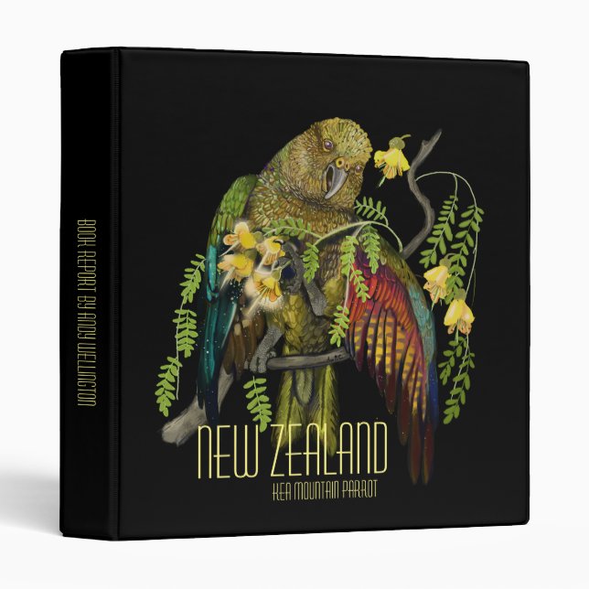 Kea New Zealand Mountain  3 Ring Binder (Front/Spine)
