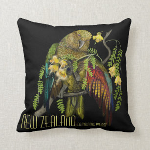 Kea New Zealand Mountain Parrot Throw Pillow