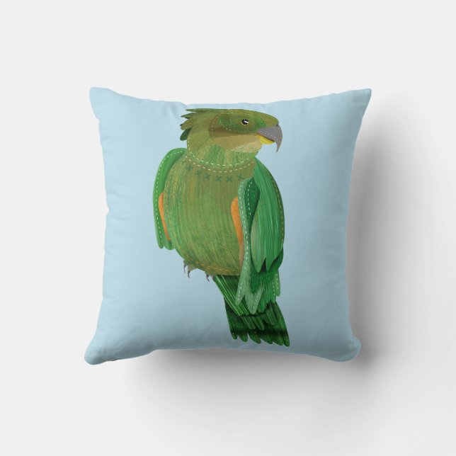 Kea NZ BIRD Throw Pillow (Back)