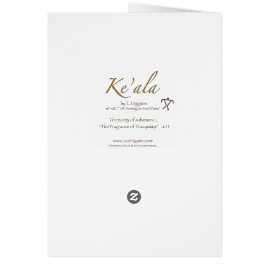 "Ke'ala", oil painting by Lori Higgins (Back)