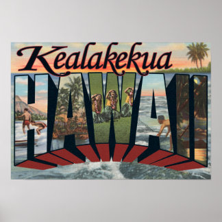 Kealakekua, Hawaii - Large Letter Scenes Poster