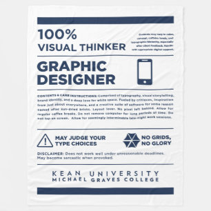 kean MGC Graphic Design Care Label Fleece Blanket