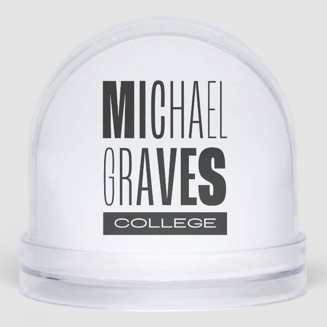 Kean MGC Michael Graves College Snow Globe (Front)