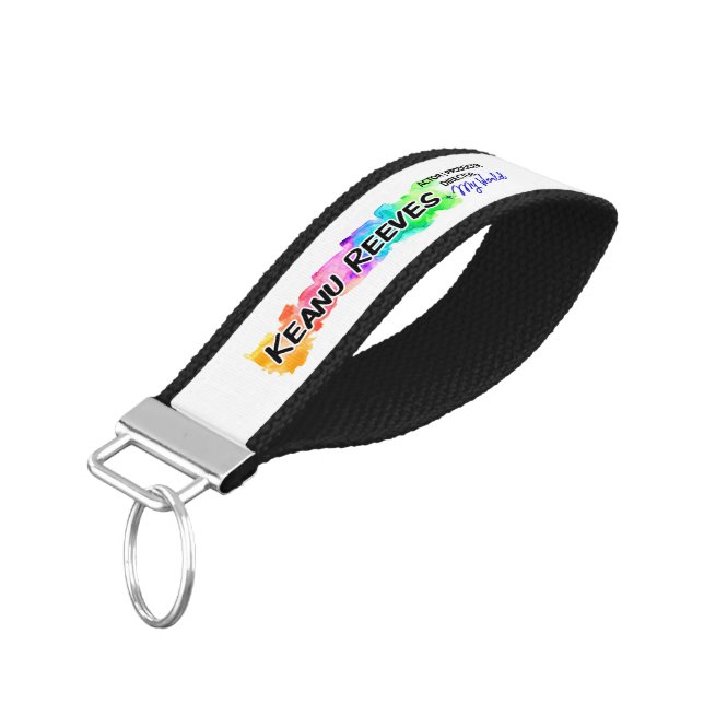 Keanu Reeves & My world Wrist Keychain (Angled Down)