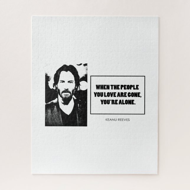 Keanu Reeves quote simple white BG Jigsaw Puzzle (Vertical)