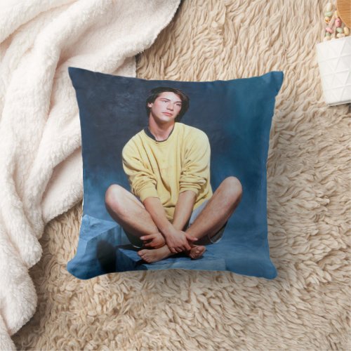 keanu reeves young throw pillow