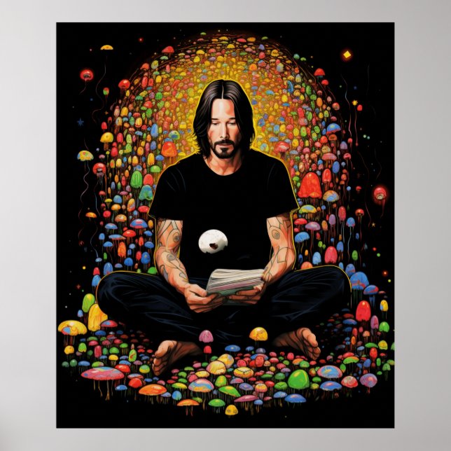 Keanu Reeves Zen Meditation Poster (Front)