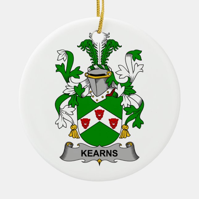 Kearns Family Crest Ceramic Ornament (Front)