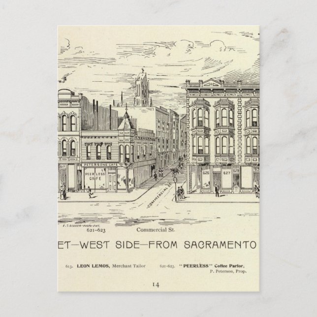 Kearny, Sacramento and Clay West Side Postcard (Front)