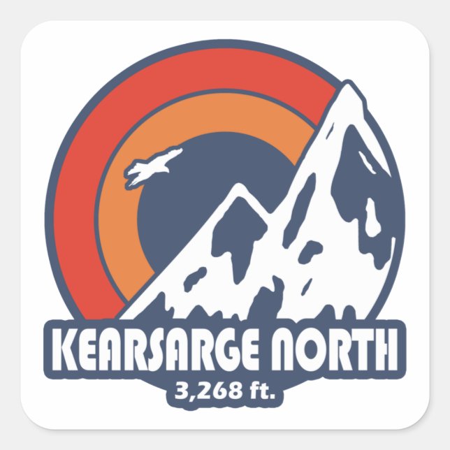 Kearsarge North New Hampshire Sun Eagle Square Sticker (Front)