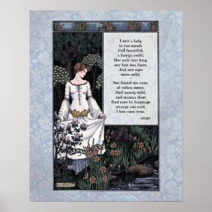 Keats "La Belle Dame" Victorian Art Poetry 16x20 Poster