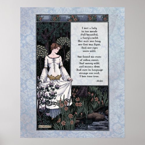 Keats La Belle Dame Victorian Art Poetry 16x20 Poster