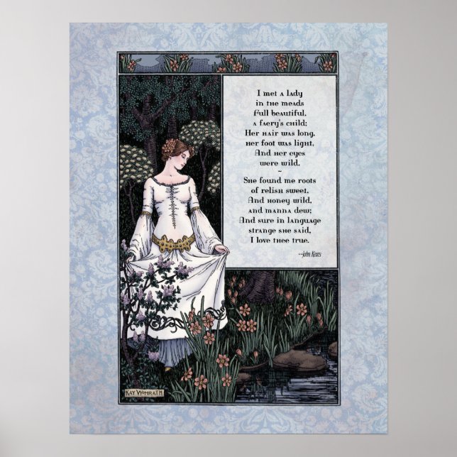 Keats "La Belle Dame" Victorian Art Poetry 17x22 Poster (Front)