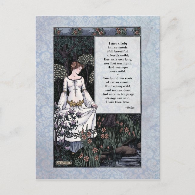 Keats "La Belle Dame" Victorian Postcard (Front)
