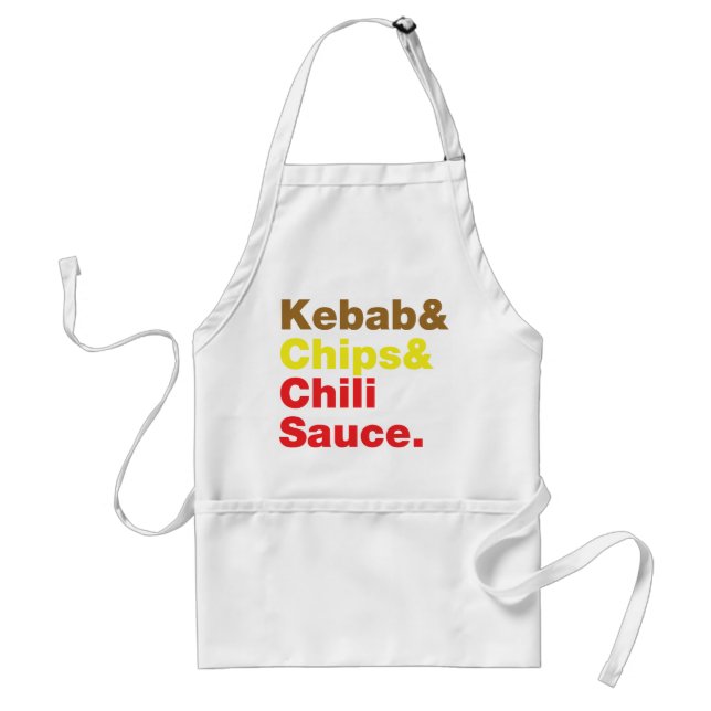 Kebab & Chips & Chili Sauce. Adult Apron (Front)