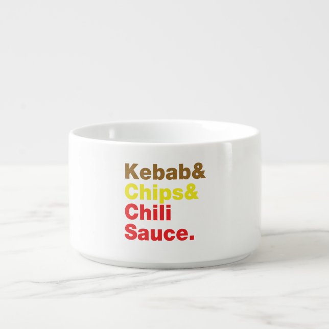 Kebab & Chips & Chili Sauce. Bowl (Center)