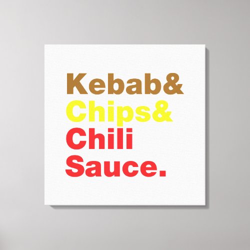 Kebab  Chips  Chili Sauce Canvas Print
