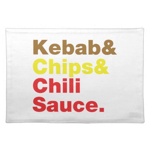 Kebab  Chips  Chili Sauce Cloth Placemat