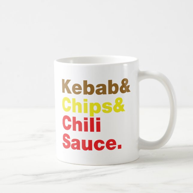 Kebab & Chips & Chili Sauce. Coffee Mug (Right)
